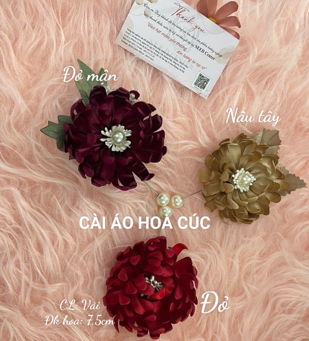 Cài áo hoa cúc cao cấp - Ảnh 4