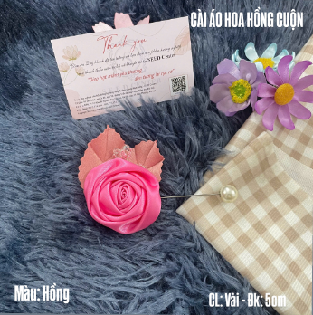 Cài áo hoa hồng cuộn cao cấp - Ảnh 3